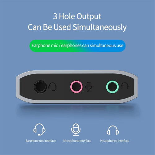 Ny extern USB-ljudkortsadapter med ljuduttag 3,5 mm