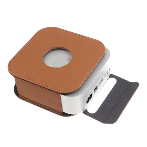 Capa protetora de couro para mini/profissional de mesa, marrom. 2
