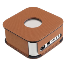 Schutzhülle aus Leder für Mini-/Pro-Desktop-PC, Braun