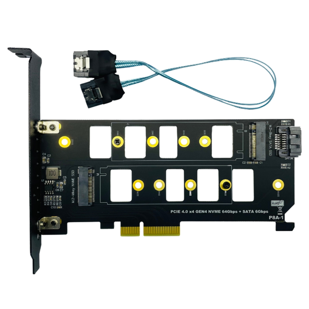 Pcie 4.0 To M.2 Ssd Adapter Card Pcie X4 Gen4 To M.2 Nvme Ssd+Sata 4851271824620