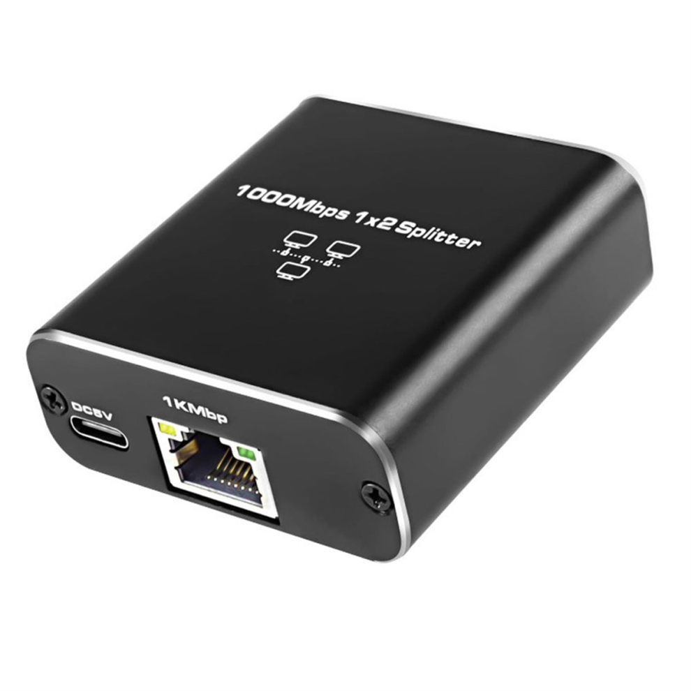 Gigabit Ethernet Splitter 1 To 2 1000Mbps Rj45 Lan Internet Splitter 4851271828024
