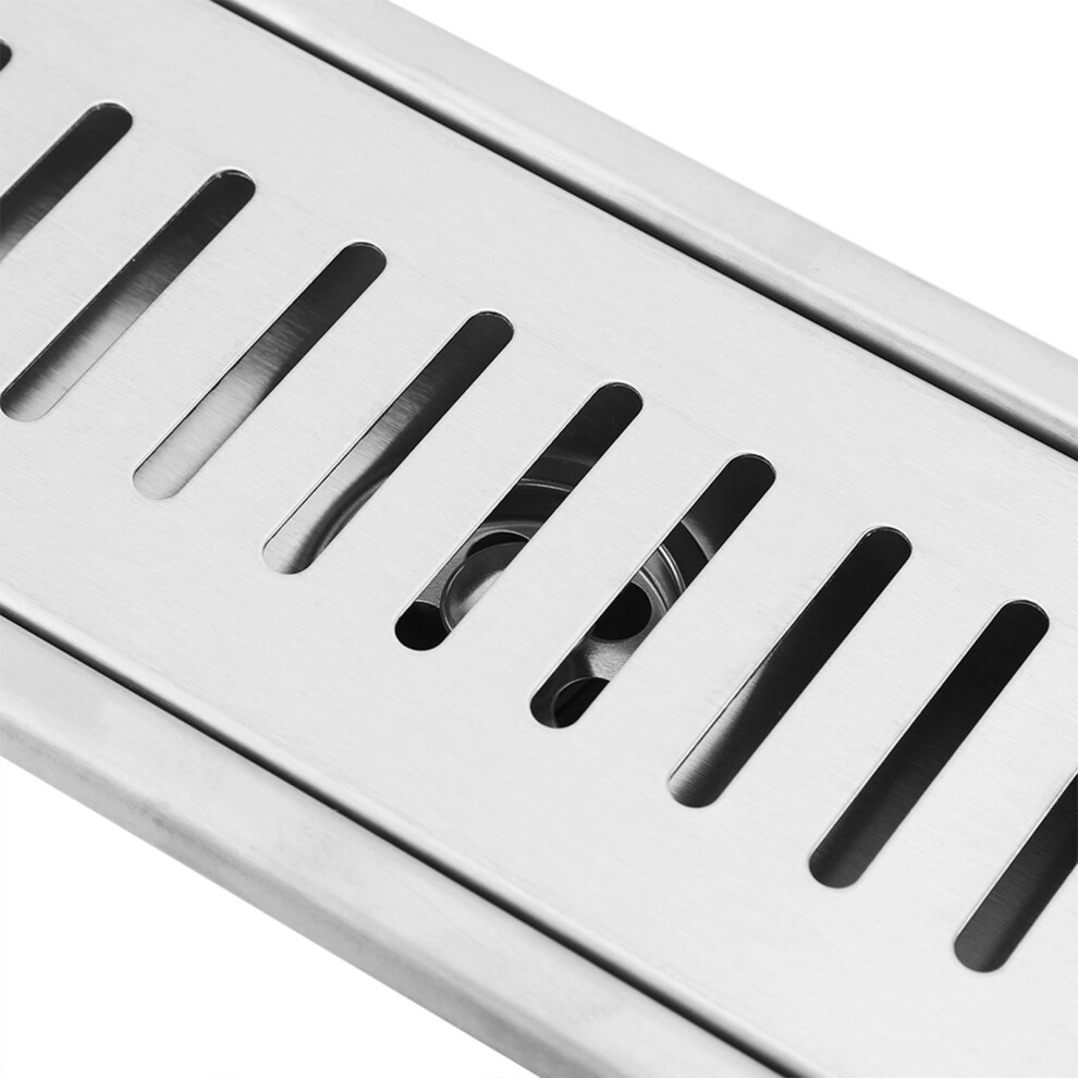 Large Flow Stainless Steel Rectangle Shower Floor Drain Bathroom Drainage Gully(Mid Drainage) 9311324518838