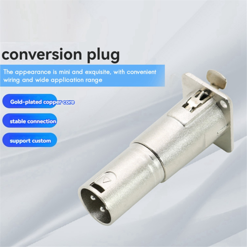Trojžilový kovový konektor typu D, XLR samica - XLR samec 1