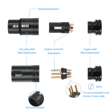 Adaptador de soldadura XLR compacto macho y hembra para micrófono, ajustable a 90