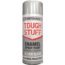 400ml Tough Stuff Enamel Silver Hard Wearing Gloss Spray Paint Metal