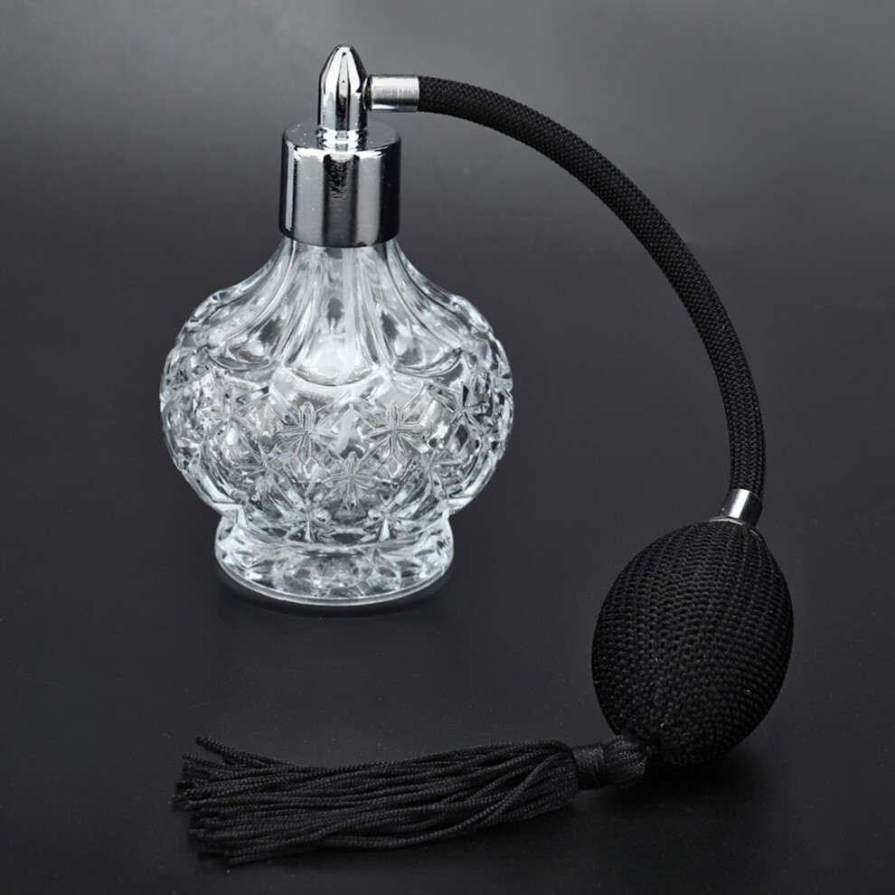 Retro Glass Perfume Bottle Refillable Tassel Empty Spray Bottle Atomizer 80ml