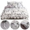 3Pcs Set Polyester Marbled Quilt Cover Pillowcase Bedding Set EU Double Size (White) 7