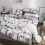 3Pcs Set Polyester Marbled Quilt Cover Pillowcase Bedding Set EU Double Size (White) 11