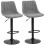 Homcom HOMCOM Bar Stools Set of 2 Adjustable Swivel Bar Chairs with Backrest Grey 9
