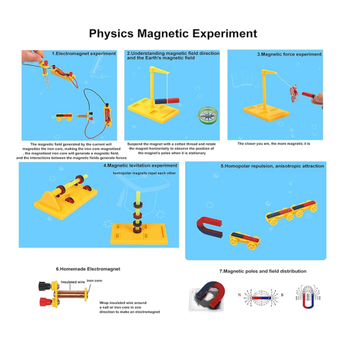 Kids Magnet Kit Physics Science Electromagnet Experiment Set 2
