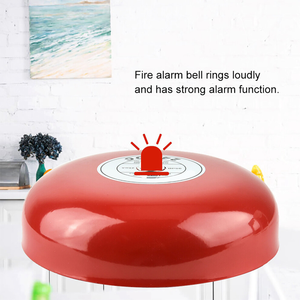 24V Metal Round Alarm Bell Security Fire Alarm Bell Red 8031324521690