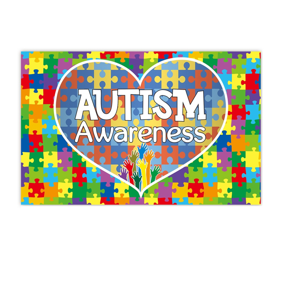 180X115cm Photography Fabric World Autism Day Banner Background 4853878239593