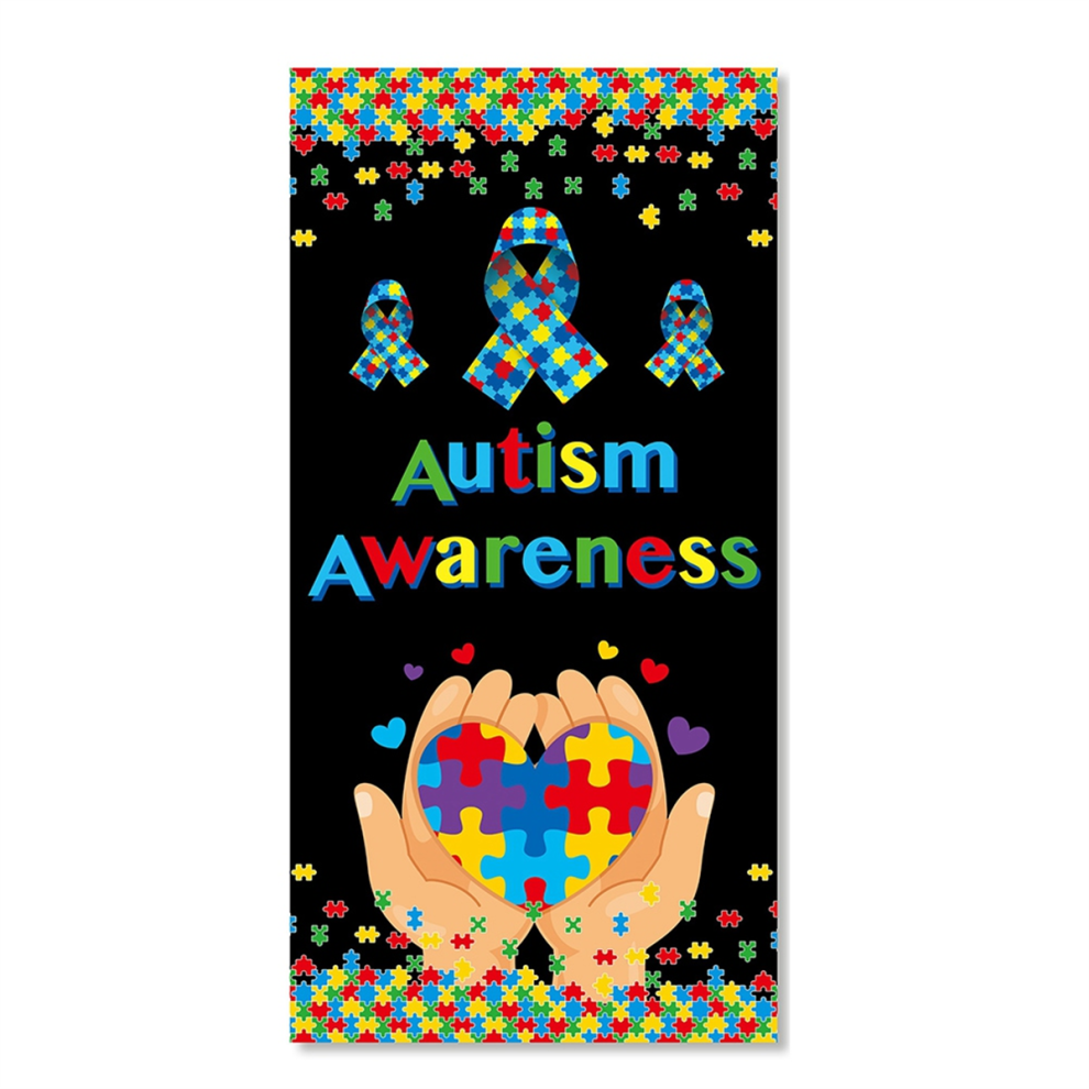 90X180cm Photography Background Fabric World Autism Day Banner 4853878239845