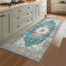 (80 x 150 cm (2 ft. 6 in x 5 ft), Blue Rust Traditional) Traditional Runner Rugs Nonslip Kitchen Hallway Floor Carpets & Door Mats