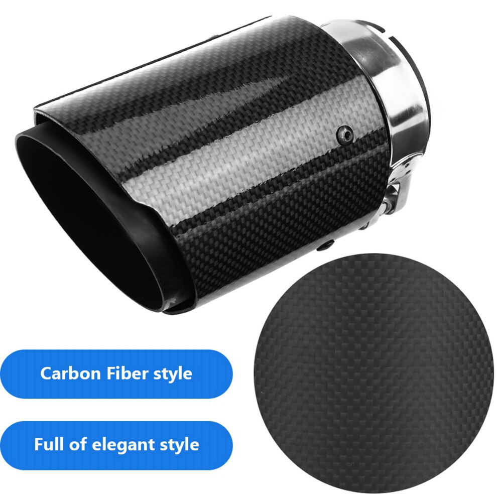 Carbon Fiber Style Car Exhaust Pipe Muffler End Tip Tailpipe For 60Mm 4931324522618
