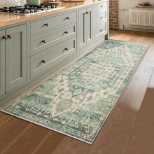 (80 x 150 cm (2 ft. 6 in x 5 ft), Green Traditional) Traditional Runner Rugs Nonslip Kitchen Hallway Floor Carpets & Door Mats