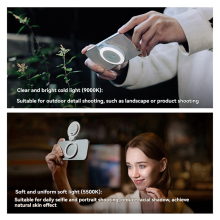 Luz de relleno magnética para teléfono móvil, luz blanca para fotografía en vivo