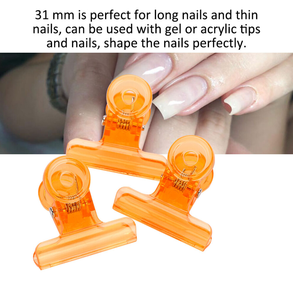 5pcs C Curve Nail Extension Clips Multifunctional Plastic Nail Art Accessories Orange