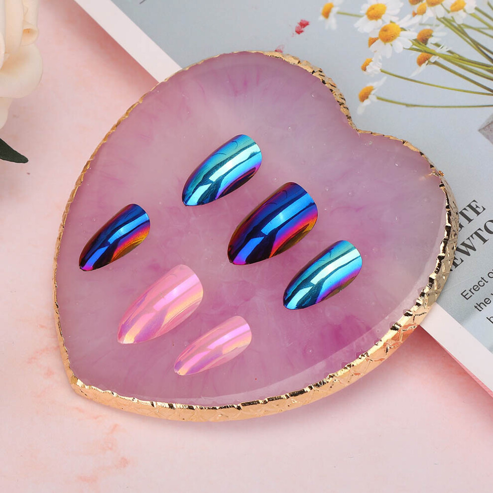 Purple Delicate Resin Heart Styling Nail Art Palette Colorful Paint Drawing Color Dish(Purple)