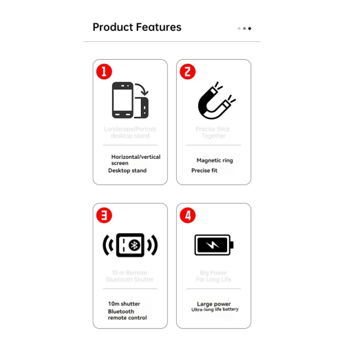 Handheld Selfie Booster, Multifunktionaler Video Selfie Vlog Griff,A 2