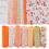 7pcs 25*25cm Cotton Fabric DIY Assorted Squares Pre Cut Bedding Kit Quarters Bundle (Orange) 8