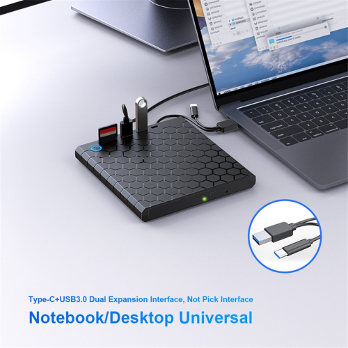 Leitor de CD/DVD externo USB 3.0 com portas SD/TF para PC 2
