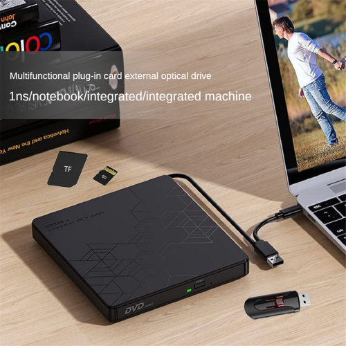 Unidade externa de CD/DVD USB 3.0/Tipo C com adaptador para CD/DVD ROM +/-RW