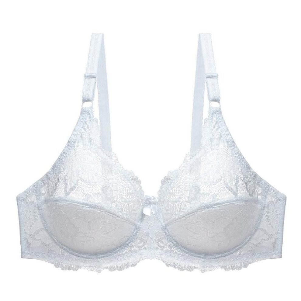 (white, 80D) Artdewred Ladies Black Mesh Lace Bralette Bras For Women Sexy Lingerie Big Size Plunge Bra Unlined