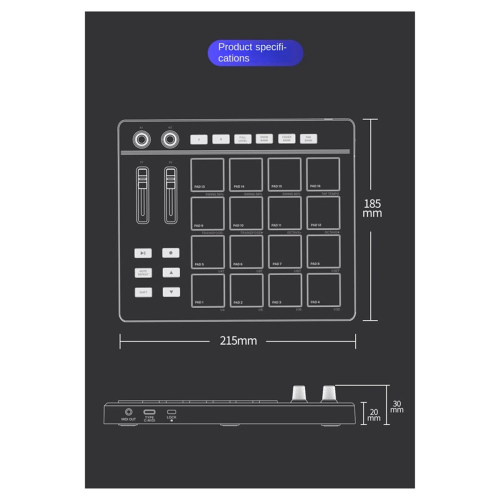B16 MIDI Keyboard Percussion Pad - per controller DJ di produzione musicale 1