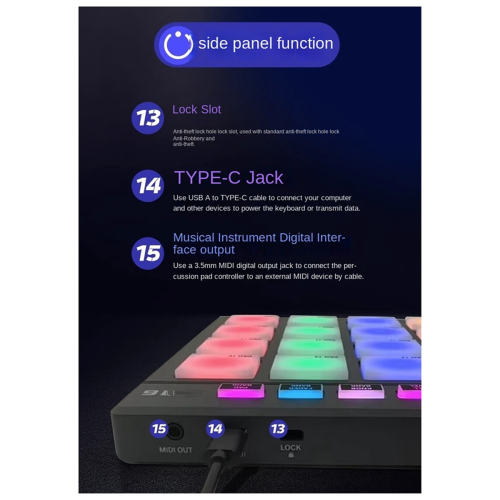 B16 MIDI Keyboard Percussion Pad - per controller DJ di produzione musicale