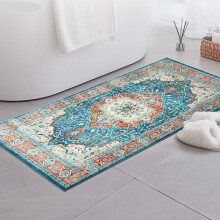 (40 x 60 cm (1 ft 4 in x 2 ft), Blue Rust Traditional) Traditional Runner Rugs Nonslip Kitchen Hallway Floor Carpets & Door Mats