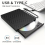 Gravador de CD/DVD externo multifuncional preto para PC e laptop 2