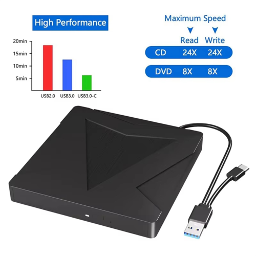 External DVD Drive CD DVD -/+RW Player Burner Portable Optical Drive 2