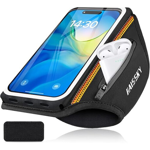 Armband with Earbuds Bag, Adjustable Armband for Phone