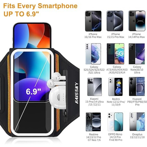 Armband with Earbuds Bag, Adjustable Armband for Phone 2
