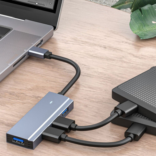 USB C-laptopdock, 4-in-1 Type C-hub, met 4 USB 3.0-adapters 1