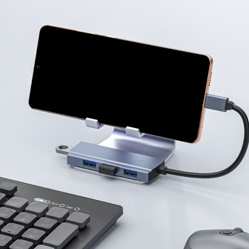 USB C-laptopdock, 4-in-1 Type C-hub, met 4 USB 3.0-adapters 2