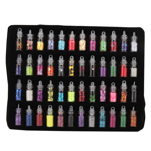 48 Bottles Flash Sequin Powder Decoration DIY Jewelry Epoxy Mold Making Tool 1