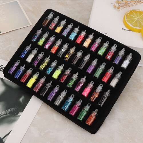 48 Bottles Flash Sequin Powder Decoration DIY Jewelry Epoxy Mold Making Tool 2