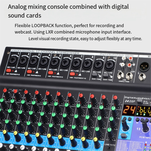 12 Channels Professional Audio Interface Sound Card EU Plug 2