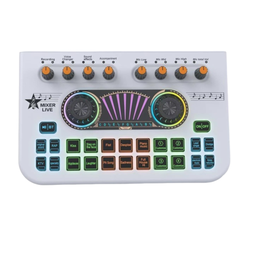 X3 Live Voice Mixer Audio Interface Console Live Sound Card weiß 1