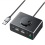 Placa de som externa USB com 3 portas USB 2.0 para placa de som de 3,5 mm 4