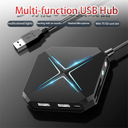 10-in-1 USB HUB Dock Station, USB-audioadapter voor pc 1