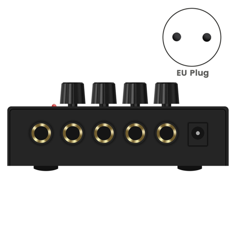 Mini mesa de mixagem de áudio portátil com 4 canais e plugue europeu. 1