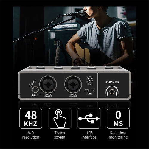 Professional Audio Mixer USB Audio Interface Sound Card 2