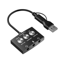 Placa de som tipo C, jogo ao vivo, K, ouvir música, USB para áudio