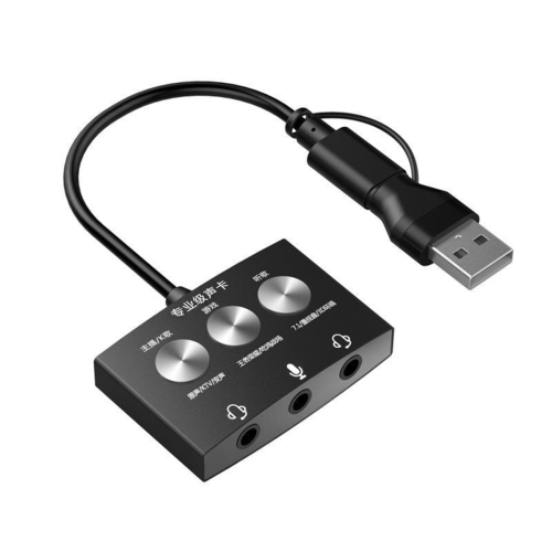 Carte son Type-C, jeu en direct, écoute de chansons, USB vers audio
