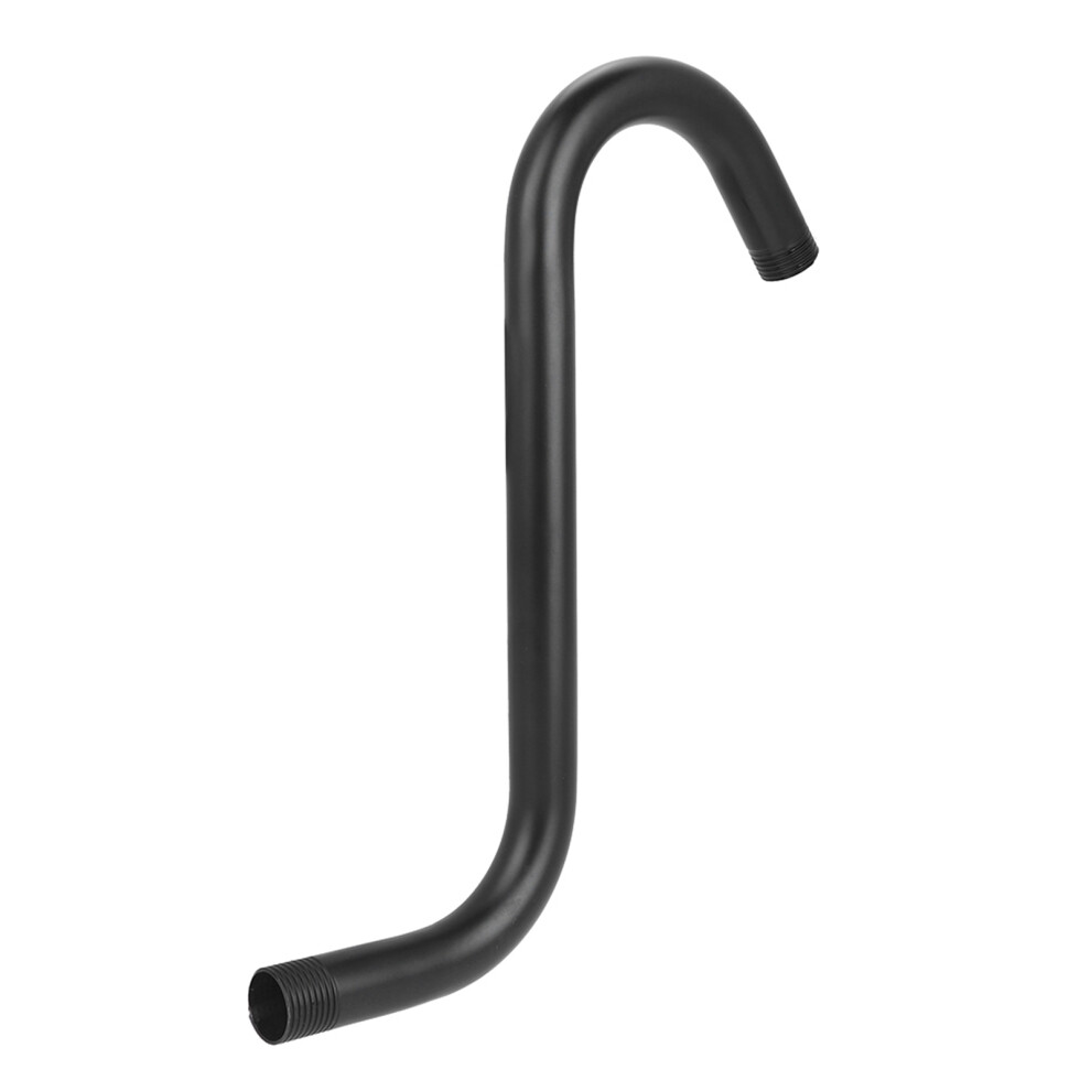 8In 201 Stainless Steel High Rise S-Curved Shower Extension Arm G1/2" Bathroom Accessory Black 7681324526778
