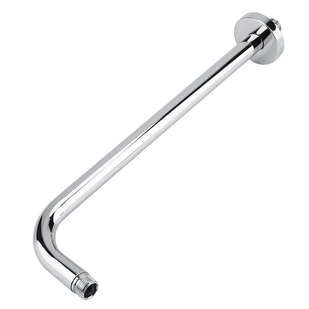Extra Long Stainless Steel Shower Rain Head Arm Replacement Flange Set Wall Fixed Chrome Finish 5021324526682