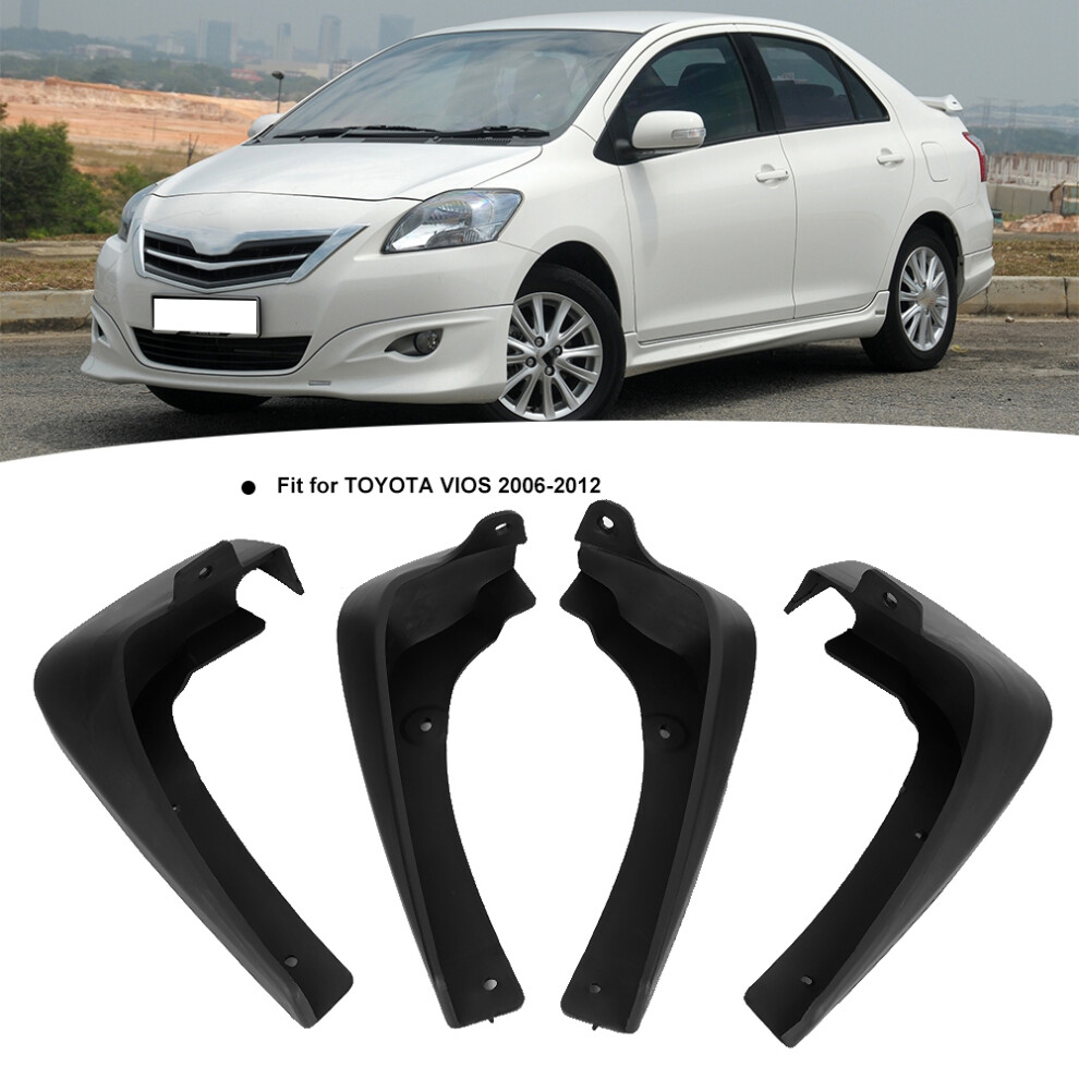 4Pcs Plastic Mudguards Car Mud Flaps Fender Protector Fits For Toyota Vios 2006-2012 9341324526939